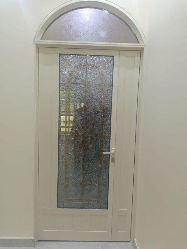 Beige Textured Glass Door