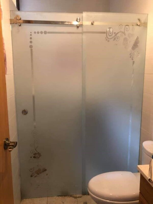 Silver Sleek Glass Shower Enclosure
