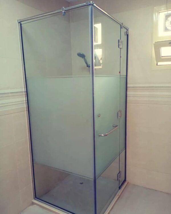 Silver Framed Glass Shower Enclosure
